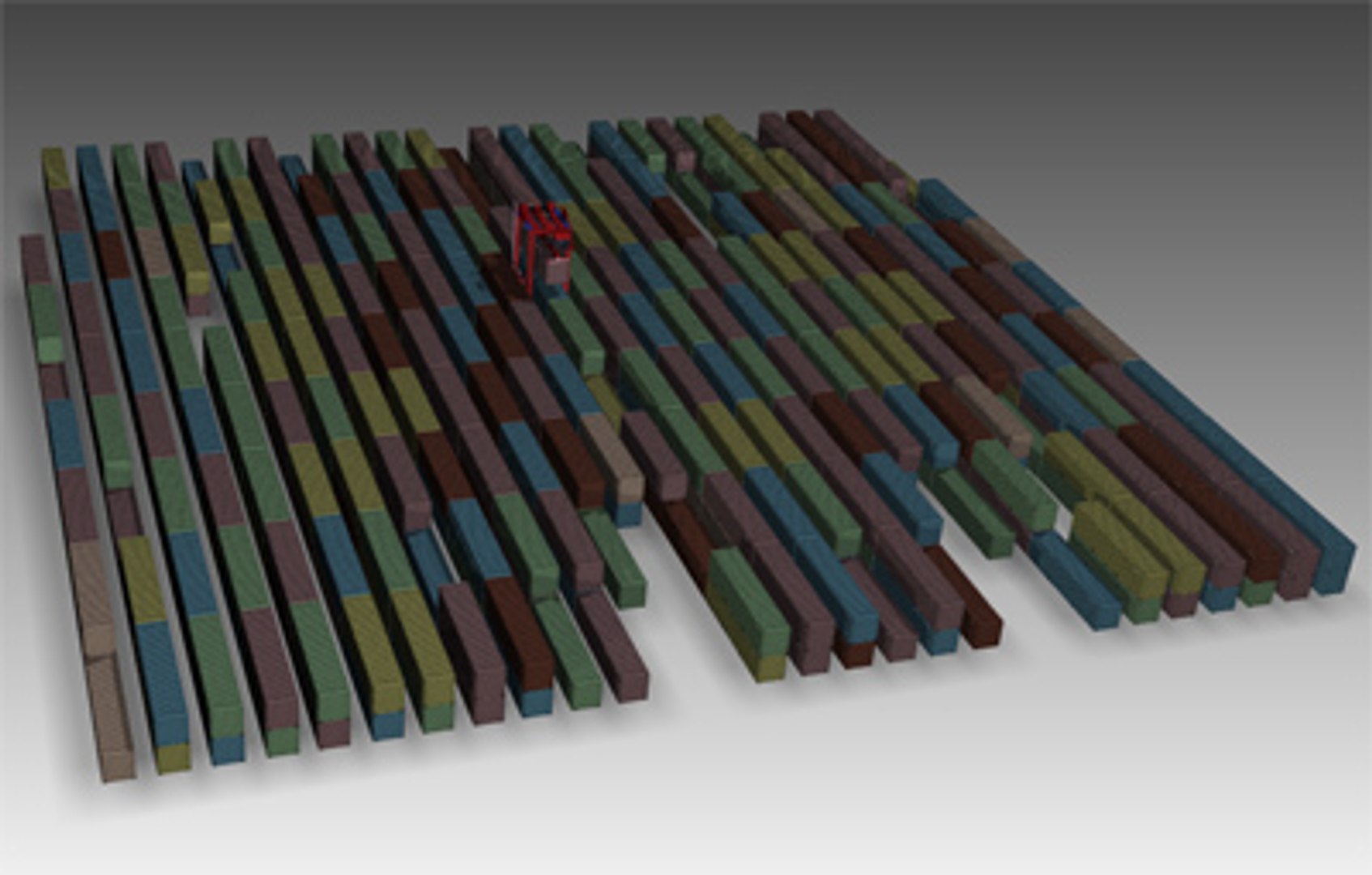 Straddle Container Carrier Animation 3d Model