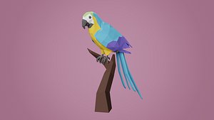 Lowpoly stylized Parrot