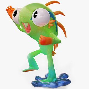 Murloc Cartoon Character Rigged PBR