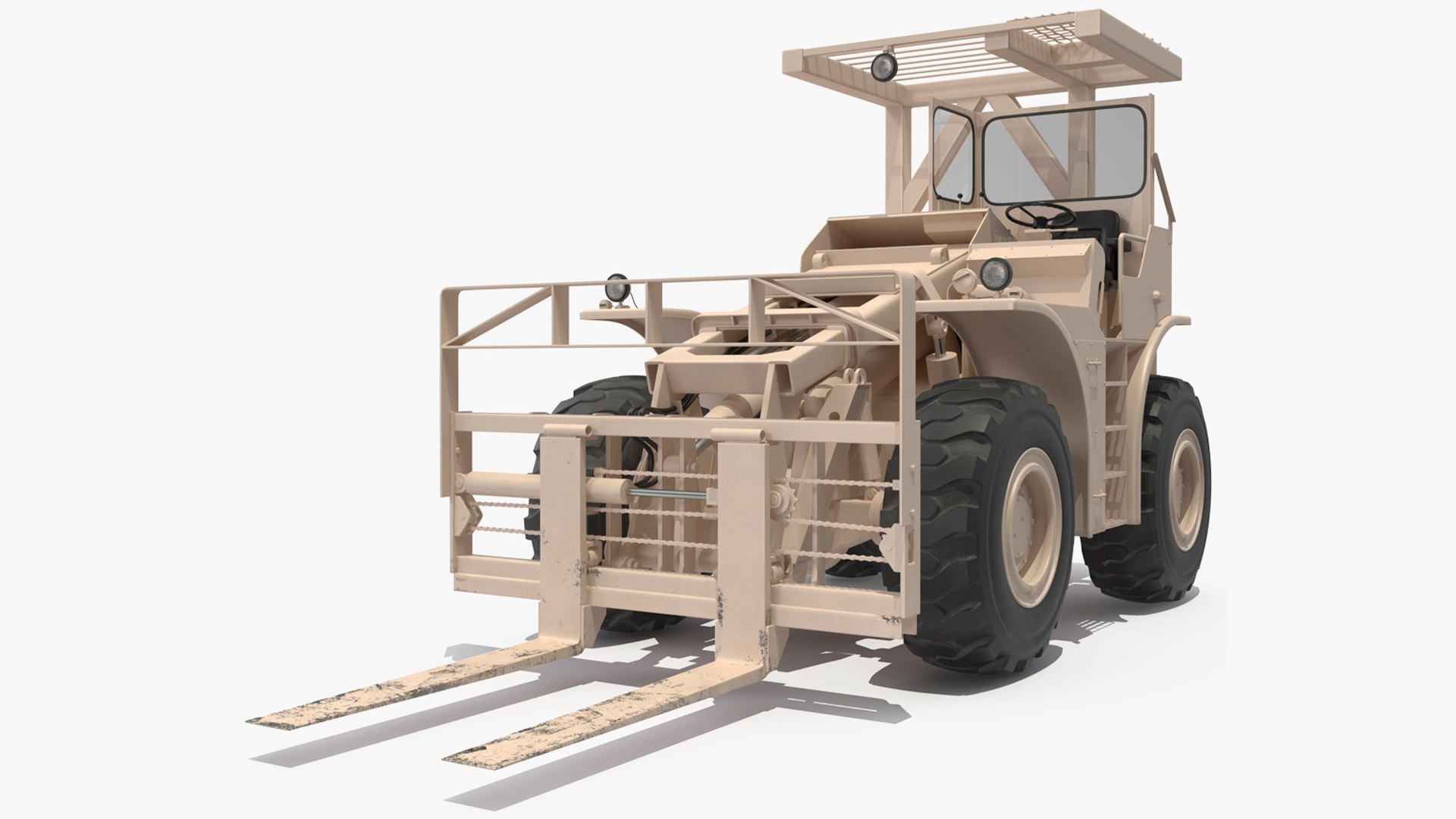 Pettibone Rough Terrain Military Forklift Sand 3D model preview