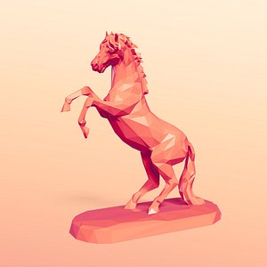 LowPoly Cartoon Horse Figurine - Ready for 3D Printing