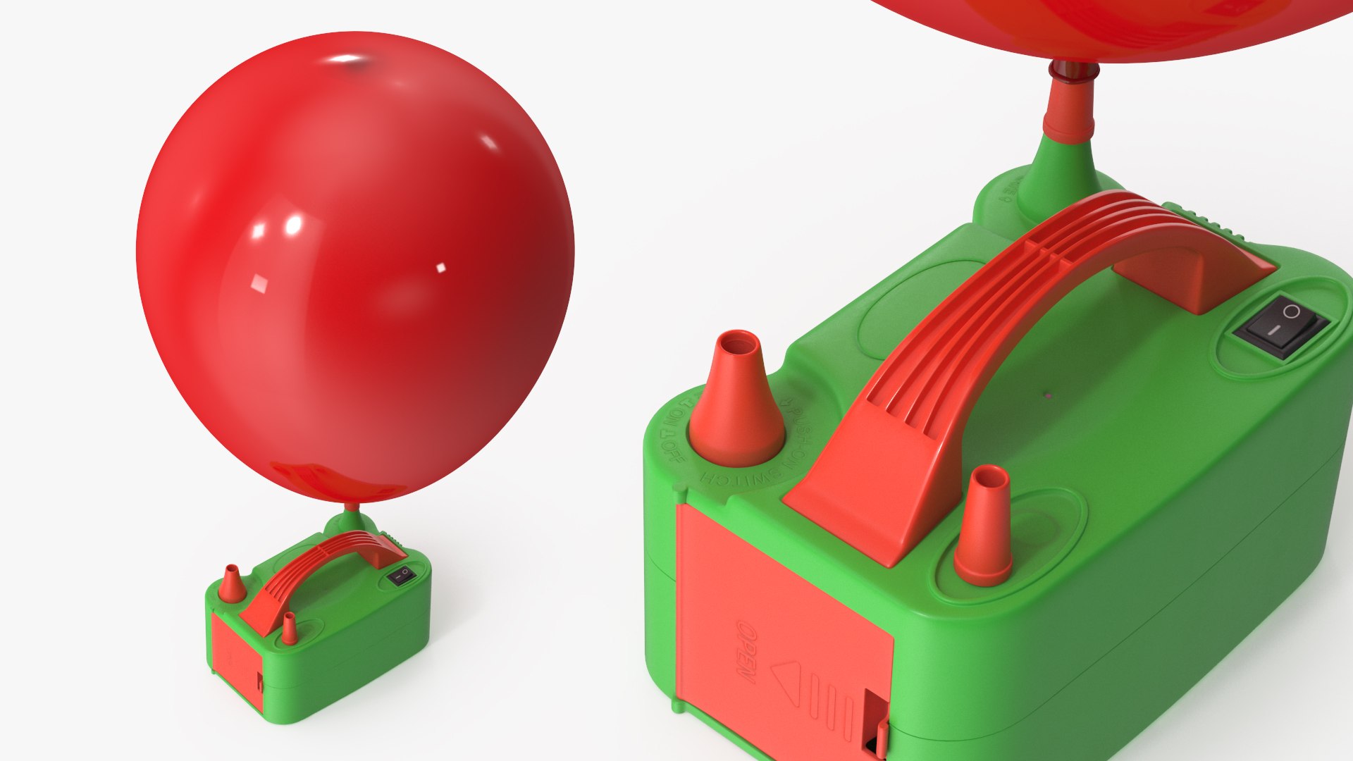 3D Red Inflatable Balloon With Blower Pump Model - TurboSquid 2428060