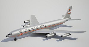 low-poly boeing american airlines max