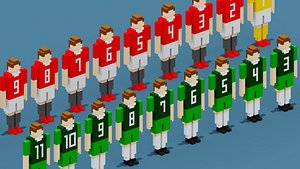 3D model Soccer Player Low Poly