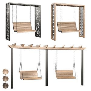3D Swing set with canopy 3D model