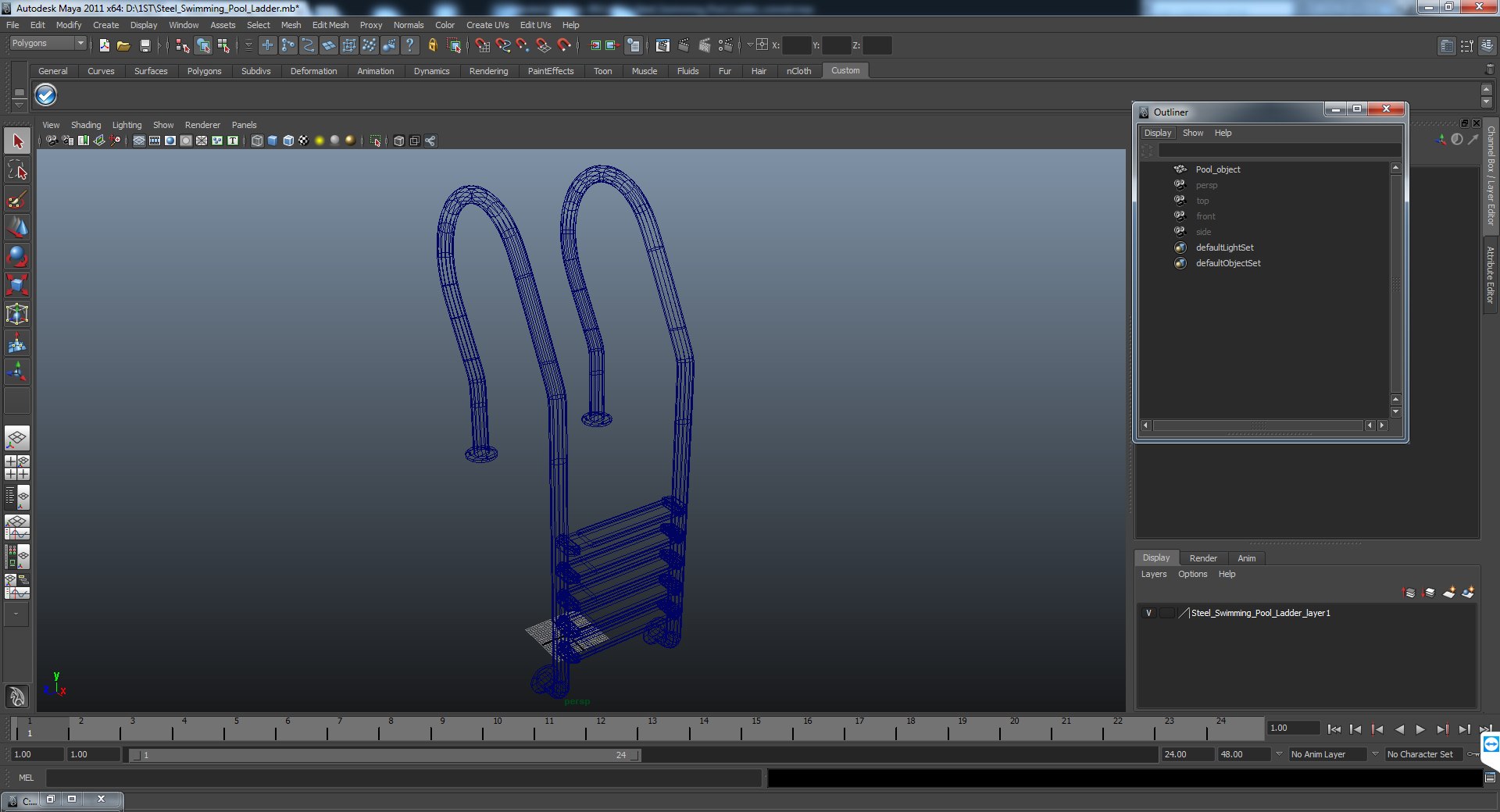 3D steel swimming pool ladder model - TurboSquid 1226675