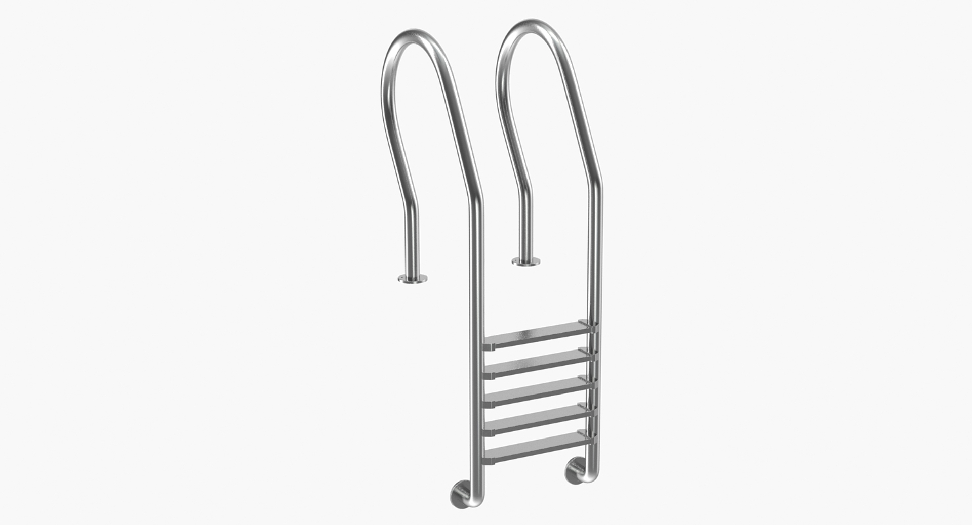 3D steel swimming pool ladder model - TurboSquid 1226675
