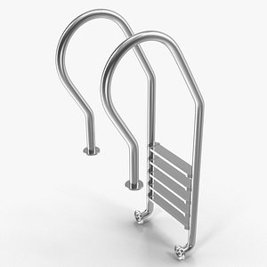 3D steel swimming pool ladder model