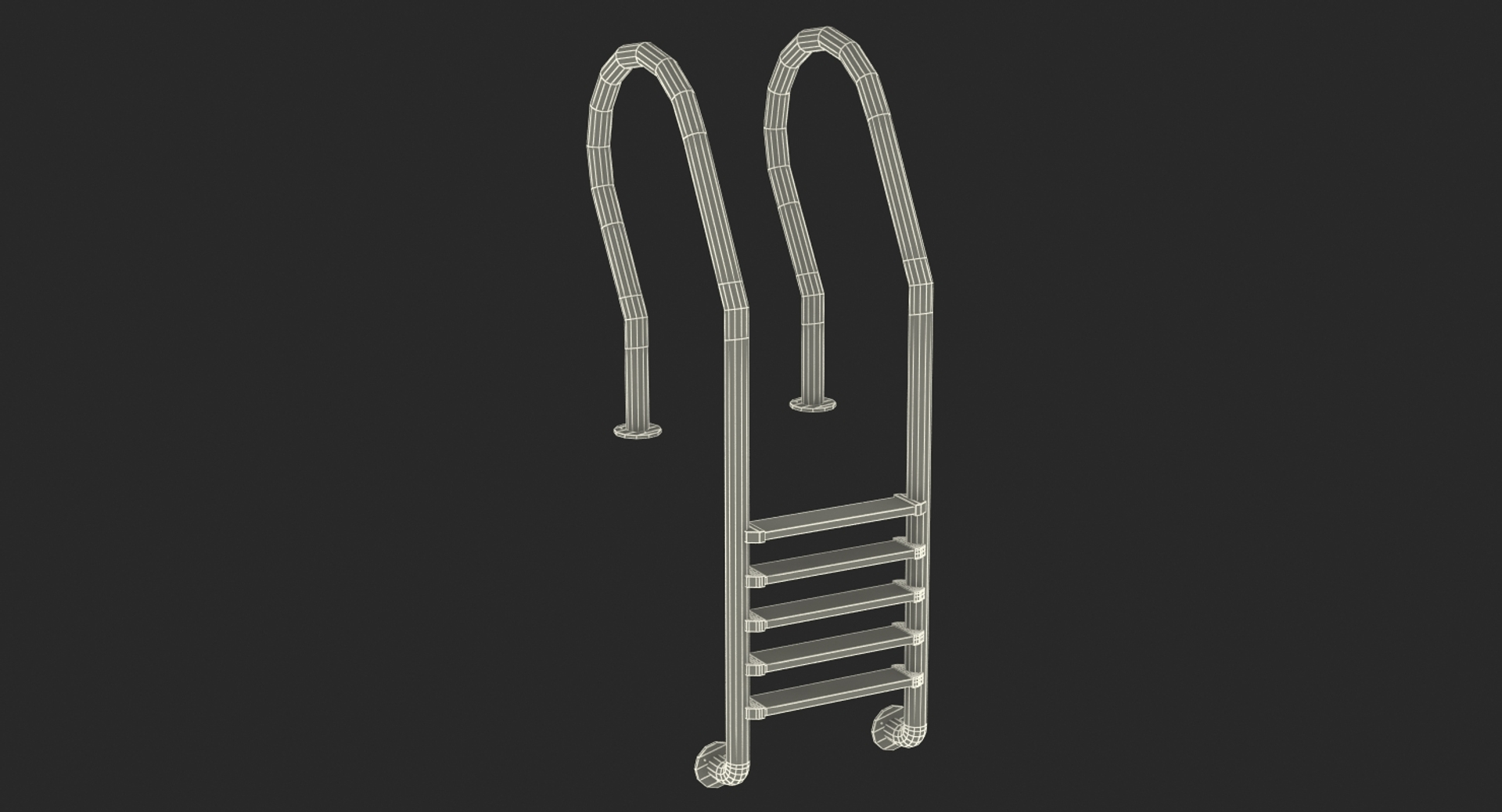 3D steel swimming pool ladder model - TurboSquid 1226675