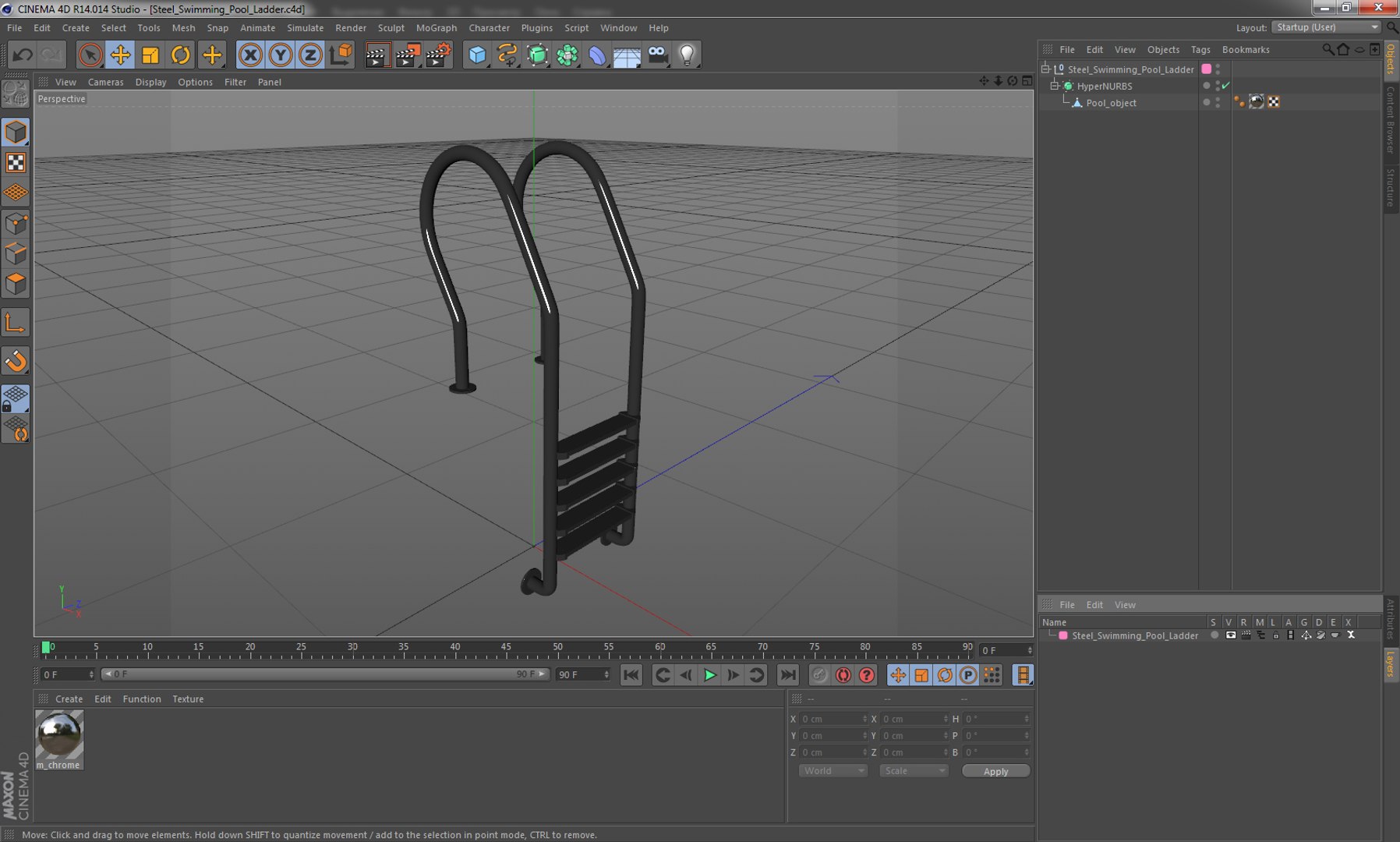 3D steel swimming pool ladder model - TurboSquid 1226675