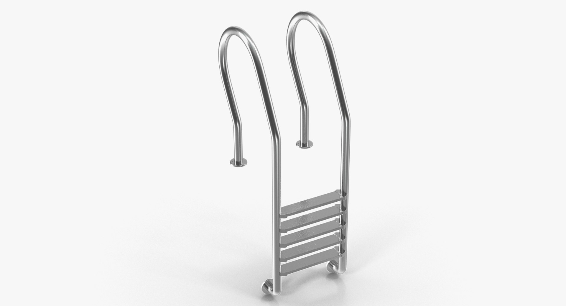 3D steel swimming pool ladder model - TurboSquid 1226675