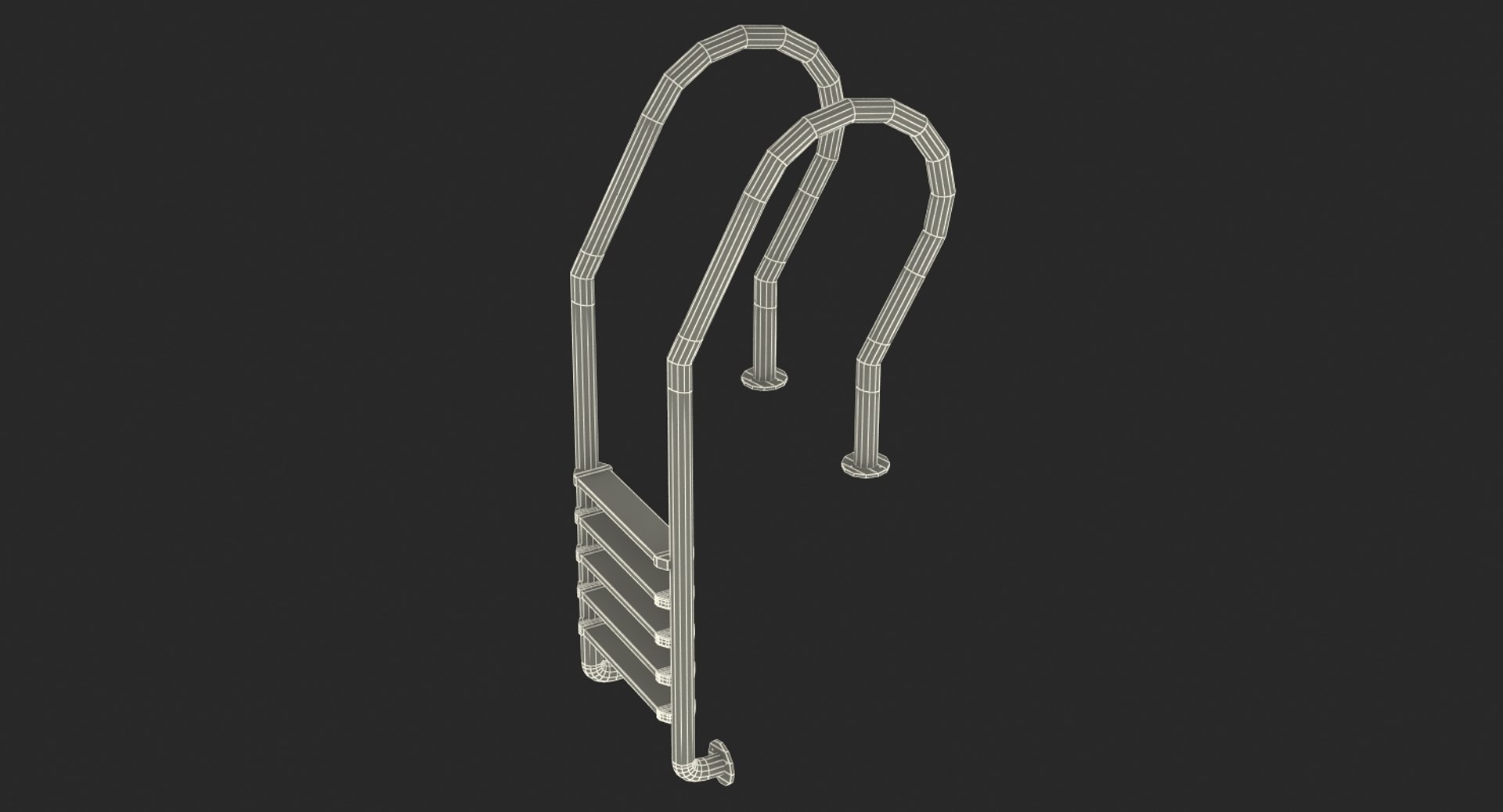 3D steel swimming pool ladder model - TurboSquid 1226675
