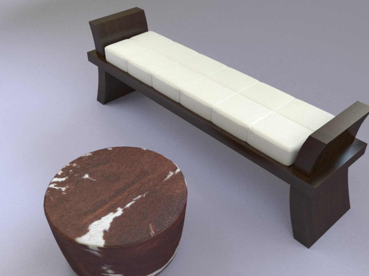 Maya African Ottoman Bench