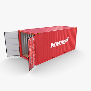 3D 20ft Shipping Container HMM v4
