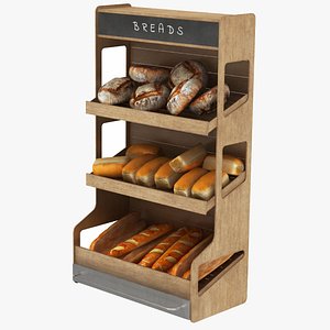 3D model Bakery Stand With Breads