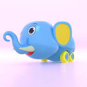 3D cute toy elephant wheels