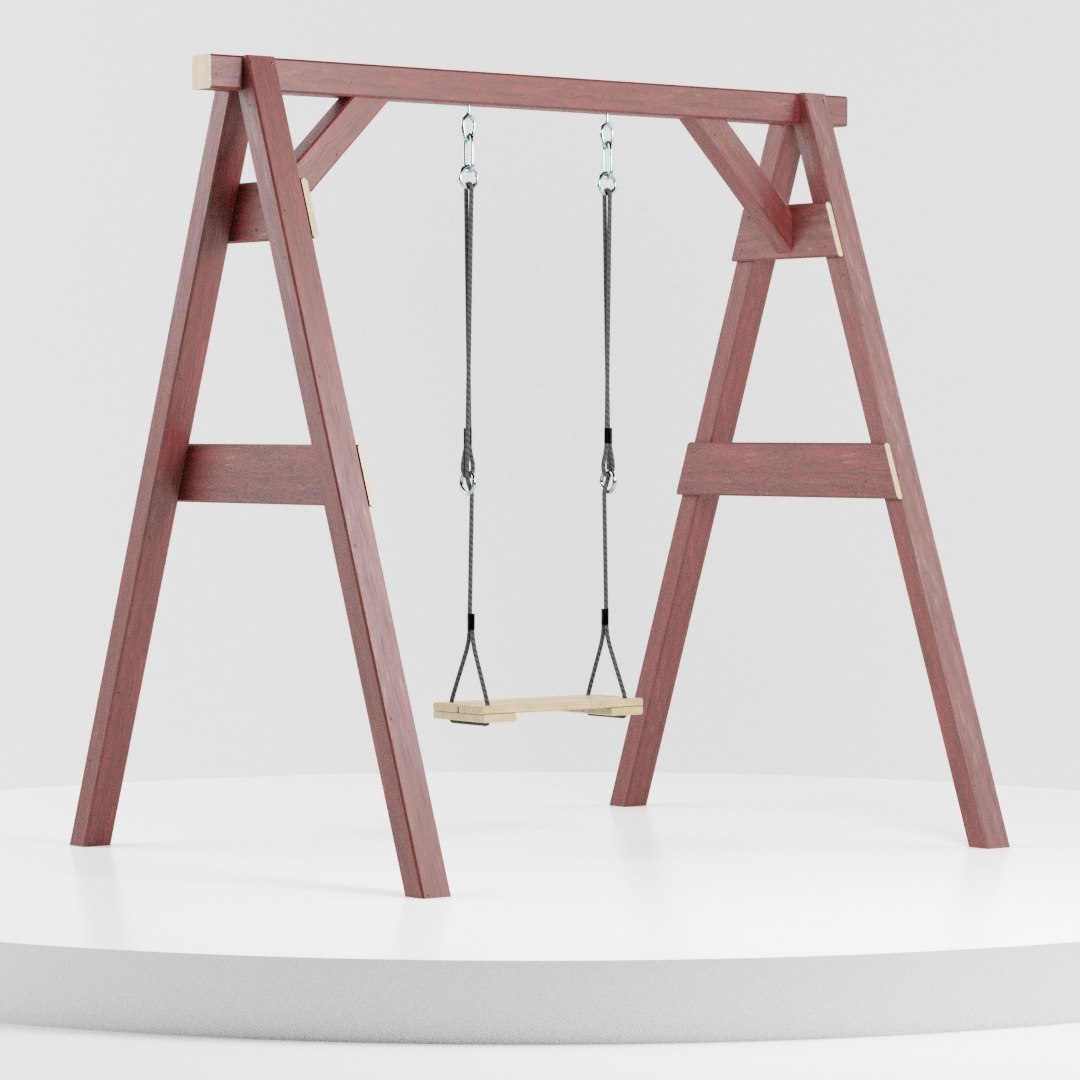 3D classic wooden swing ropes - TurboSquid 1586060