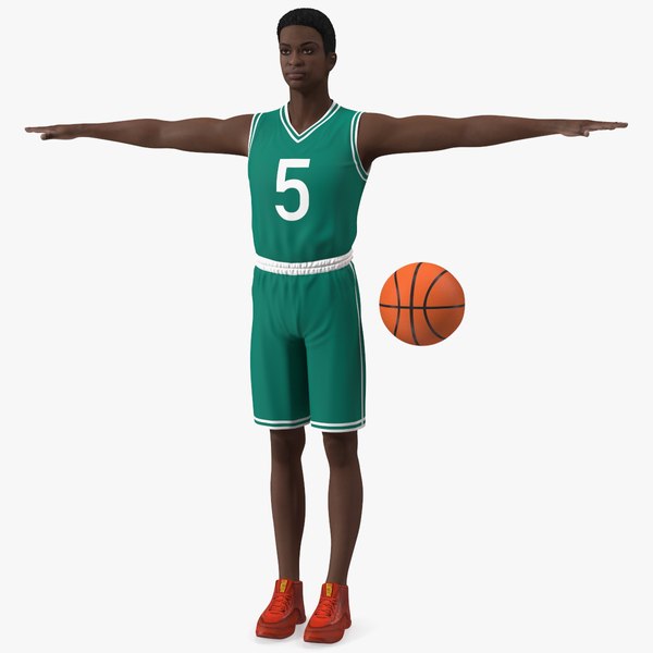 modelo 3d Pose de jugador de baloncesto adolescente de piel oscura T -  TurboSquid 1762816