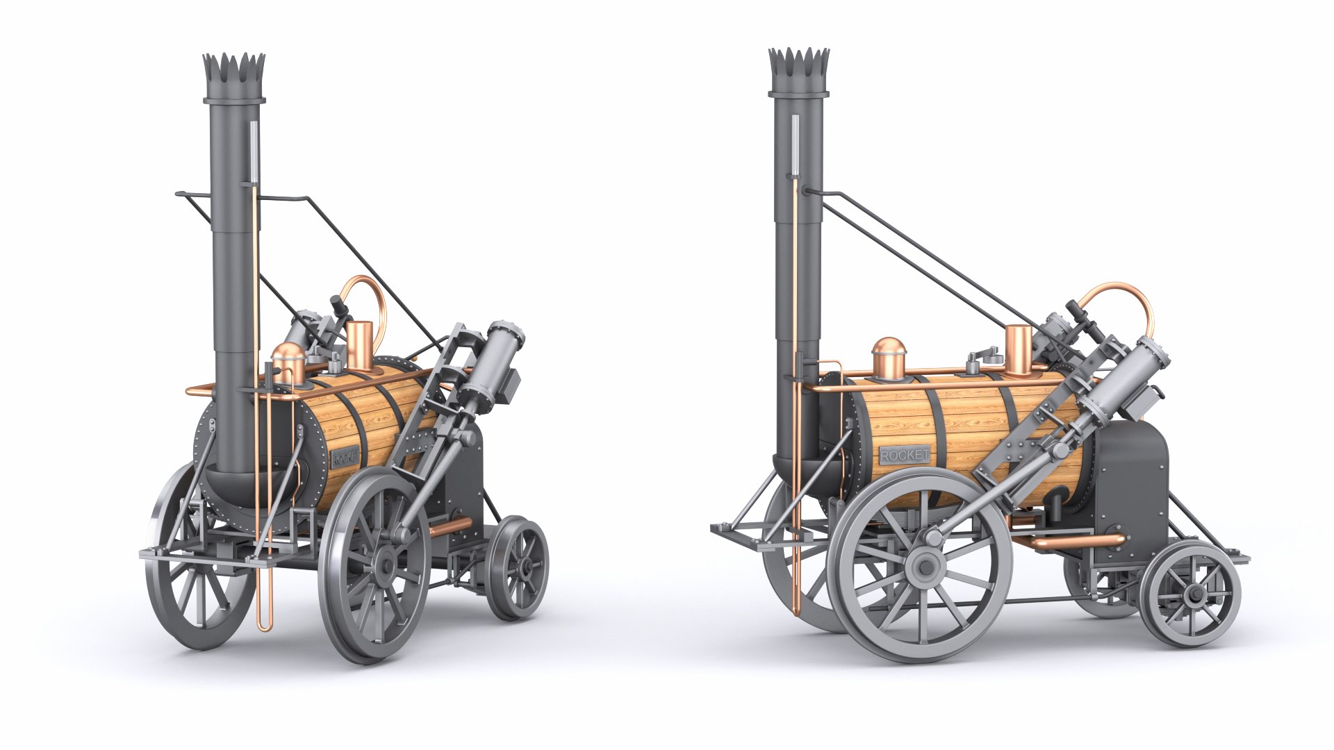 Rocket Steam Locomotive Model - TurboSquid 1896775