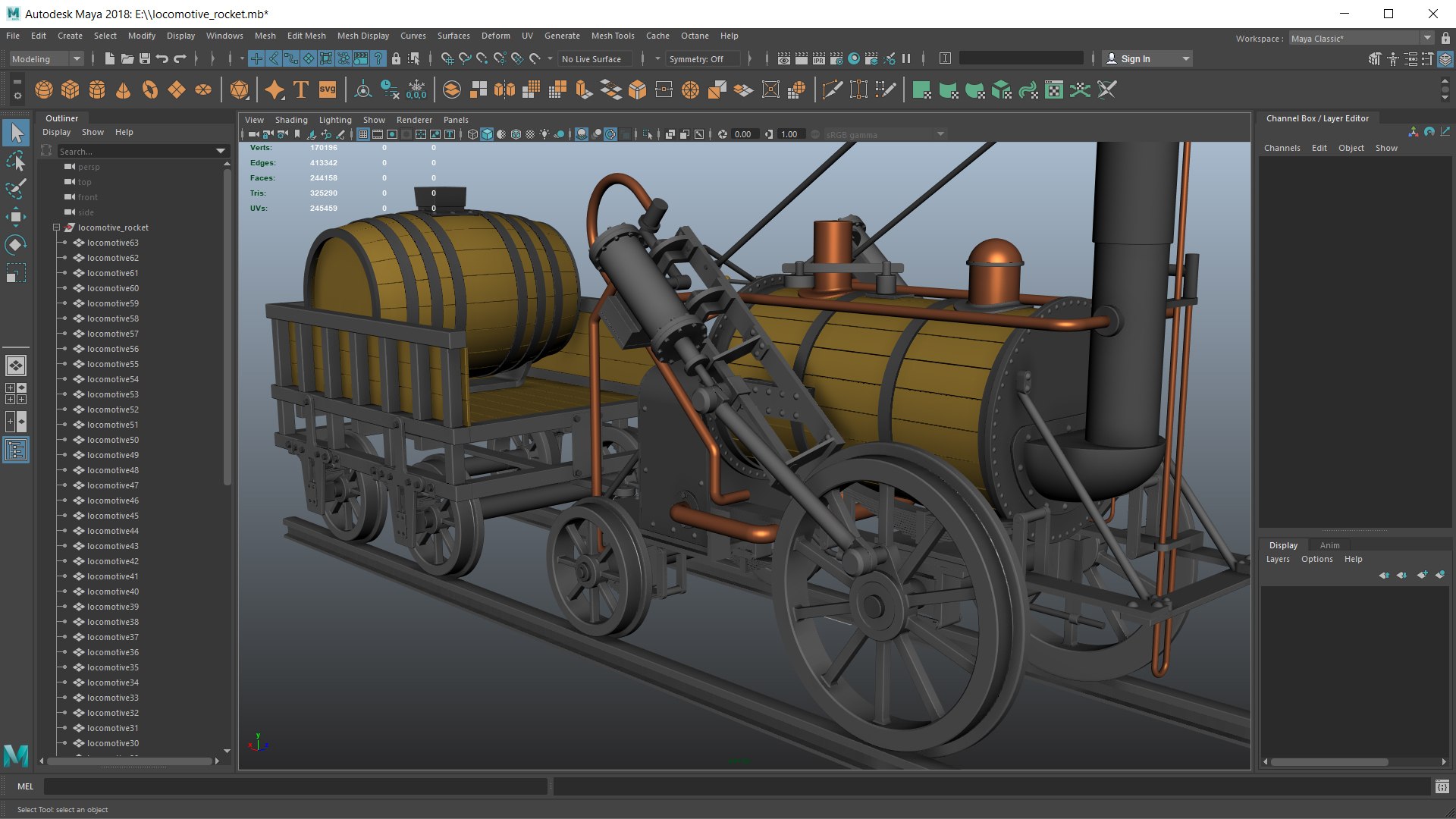Rocket Steam Locomotive Model - TurboSquid 1896775