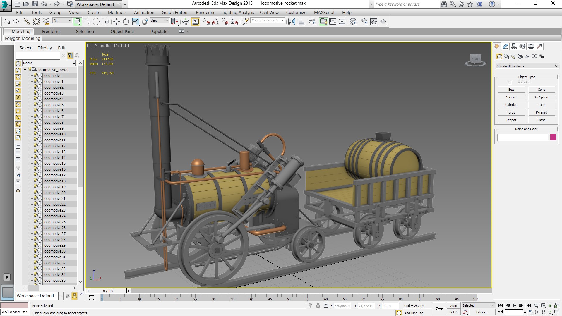 Rocket Steam Locomotive Model - TurboSquid 1896775