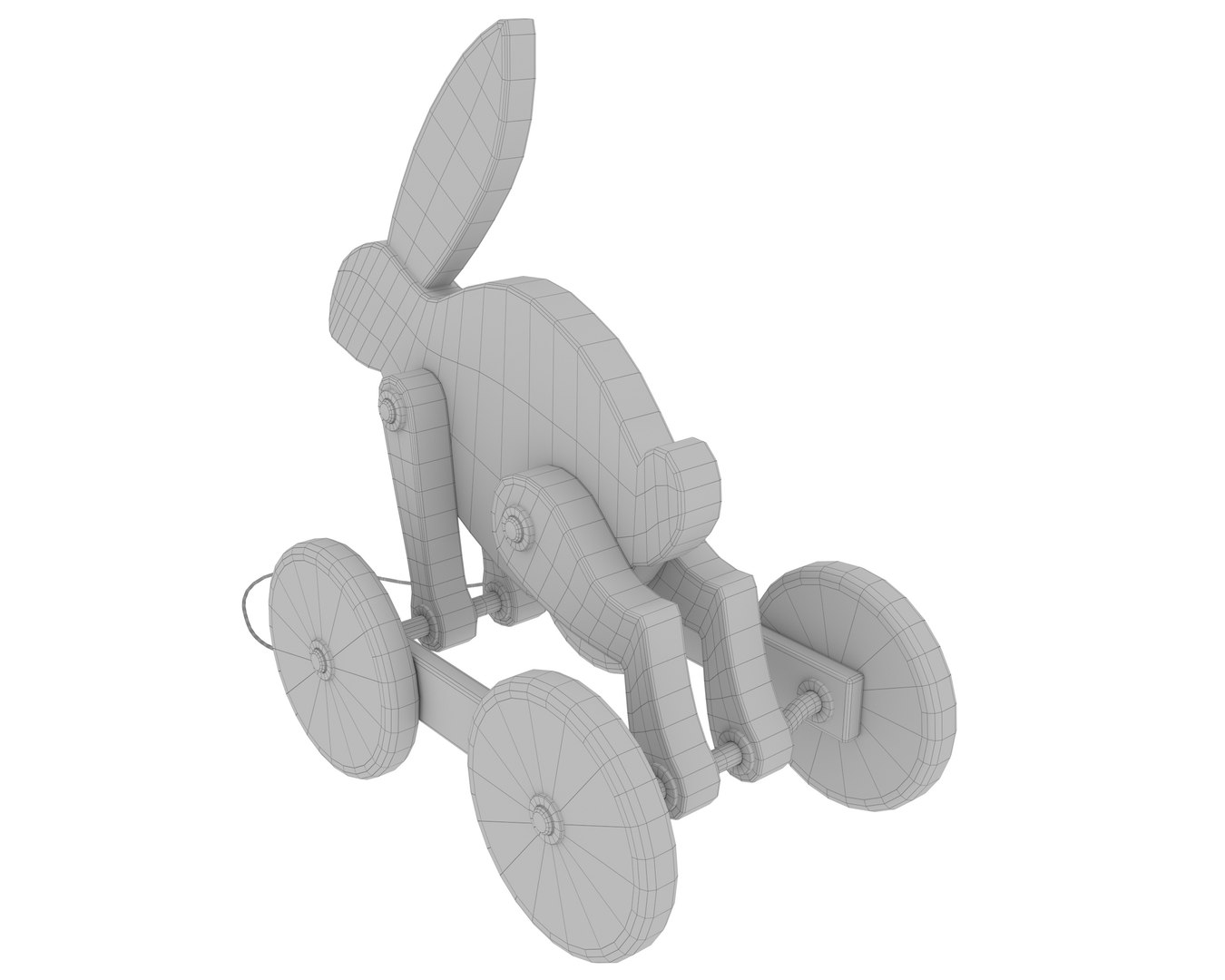 Toy wooden rabbit on wheels 3D model TurboSquid 2081868
