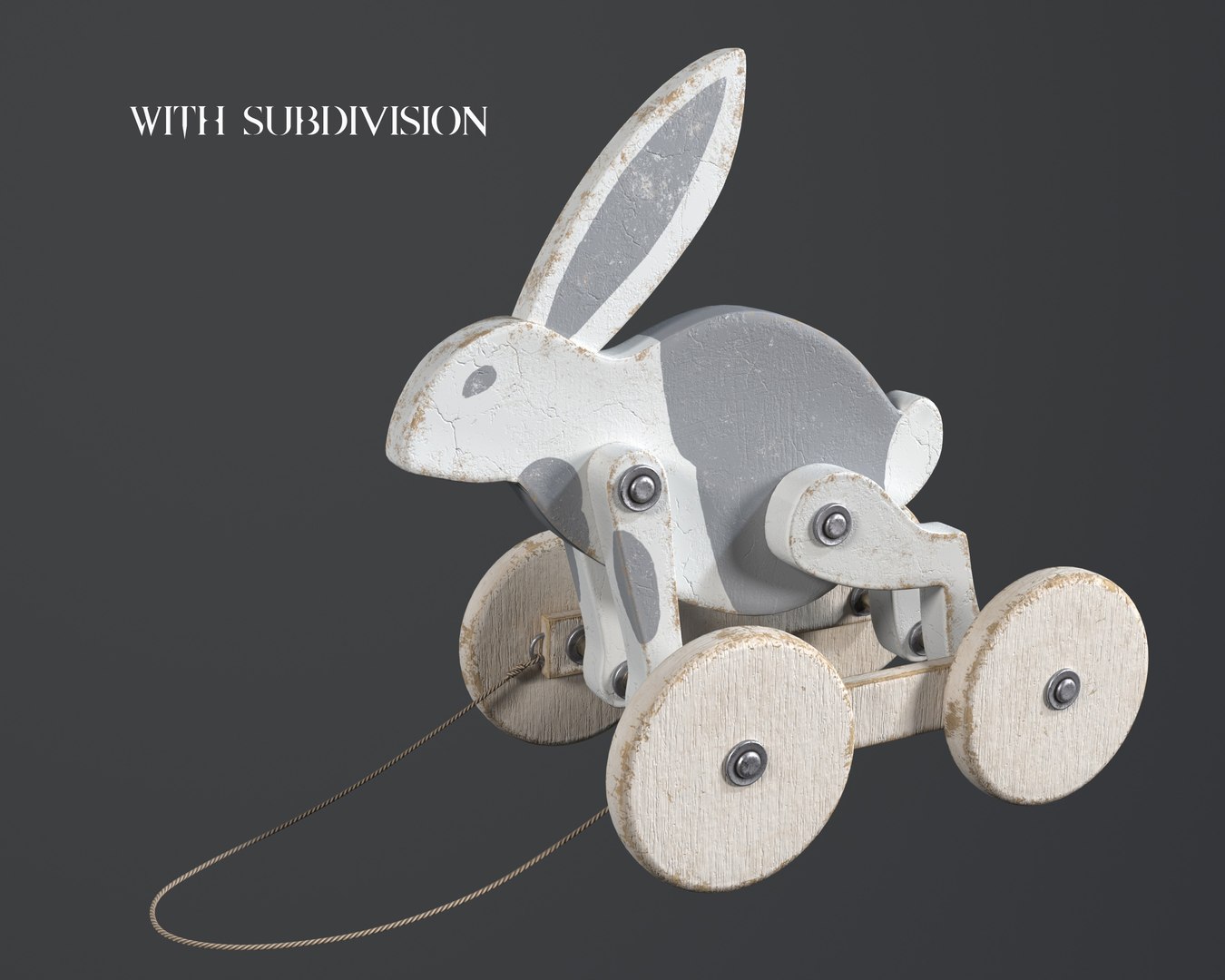Toy Wooden Rabbit On Wheels 3D Model - TurboSquid 2081868