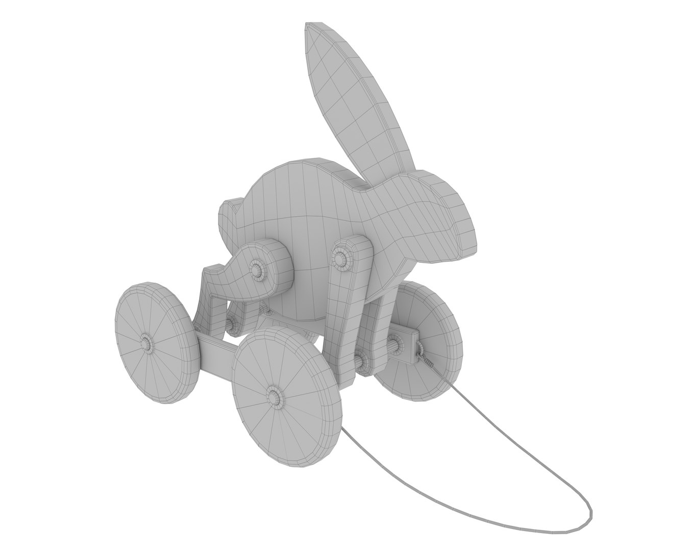 Toy Wooden Rabbit On Wheels 3D Model - TurboSquid 2081868