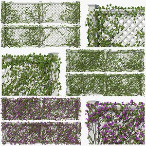 3D Fence with ivy Collection v3