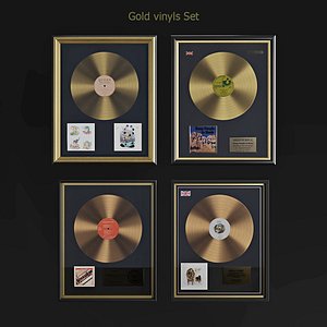 3D model gold vinyls set