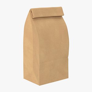 Grocery Bag No Handle Mockup Small Closed