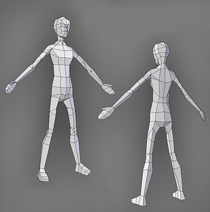 Low poly female model skinny