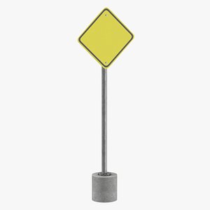 Diamond Street Signs Cylinder, Square and U shape 3D