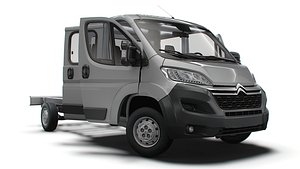 3D Citroen Jumper Chassis Truck CrCab 4035WBXL HQInterior 2023 model