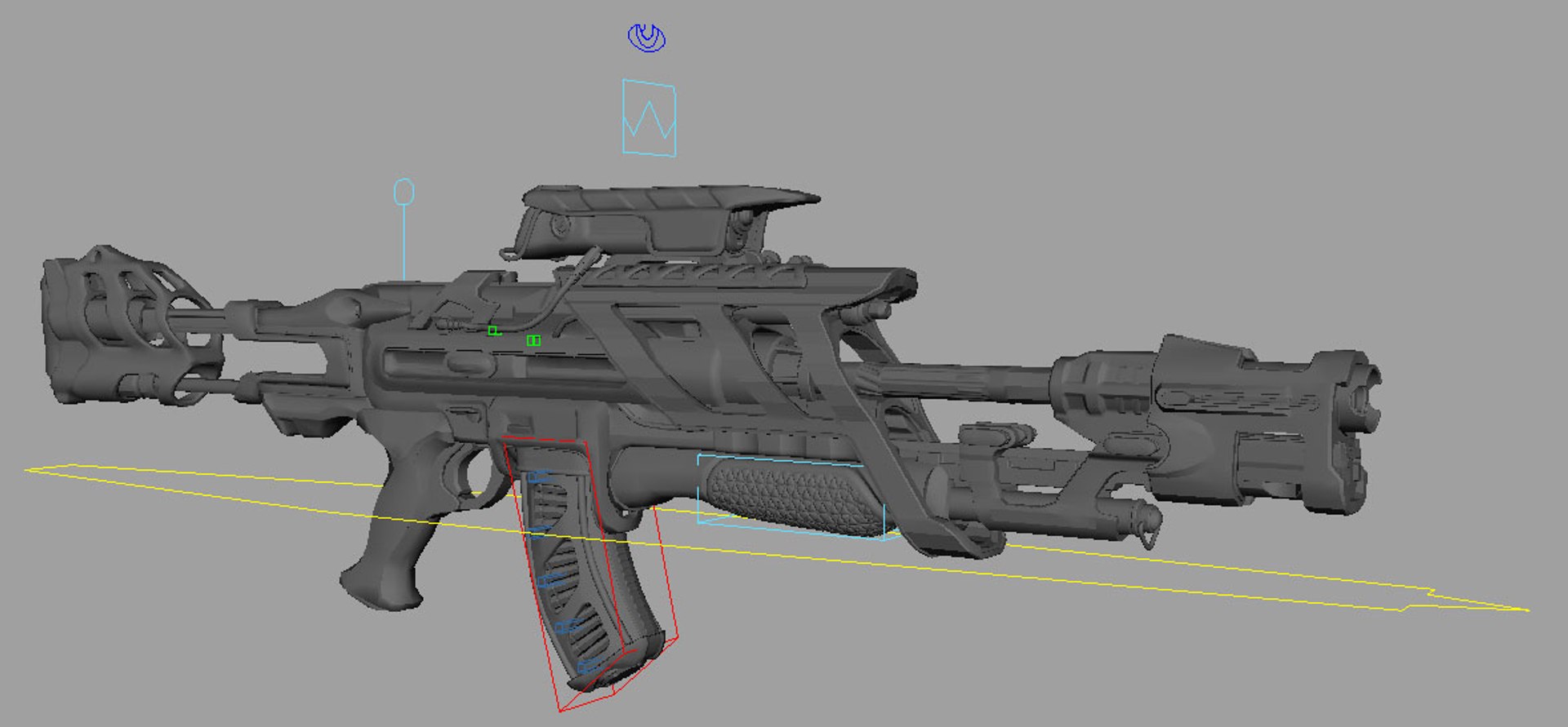 3d rifle scifi rigged model