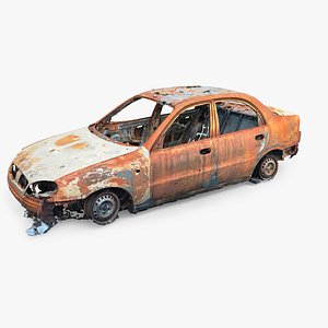 3D Burned Car Wreck 03