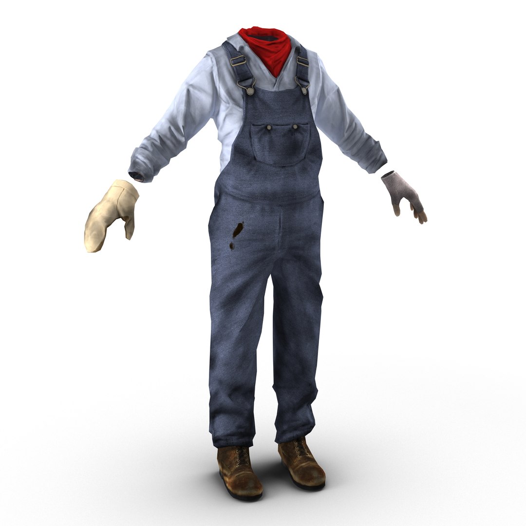 Worker Clothes 3D Model 3D model preview