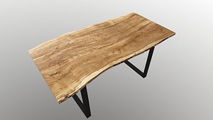 3D Handmade Live Edge Maple Bench model