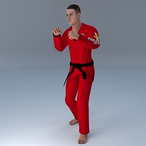3D rigged jiu jitsu martial
