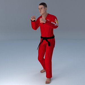 Jiu Jitsu Martial Artist 4 Rigged 3D Model