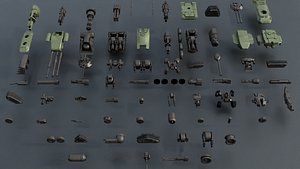 Military Tank Kitbash Pack 300 Hard Surface Assets