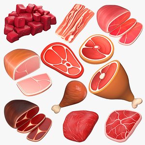 Cartoon Food Collection 3D model