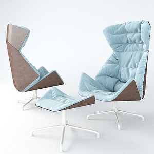 thonet lounge chair 808 3d model