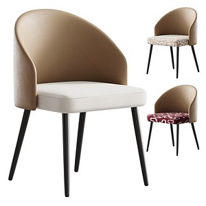3D Simple Arm Chair with Upholstered Seat model