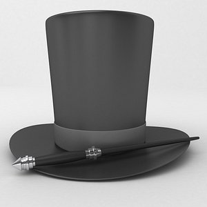 3D Magic Hat and Wand model