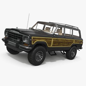 Jeep Grand Wagoneer SUV 1980s Black Simplified