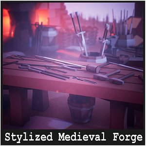 Stylized Medieval Forge  53 Assets