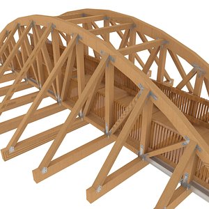 wood overpass bridge 3D model