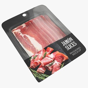 Pork leg Jamon slices with packaging