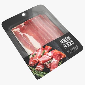 Pork leg Jamon slices with packaging